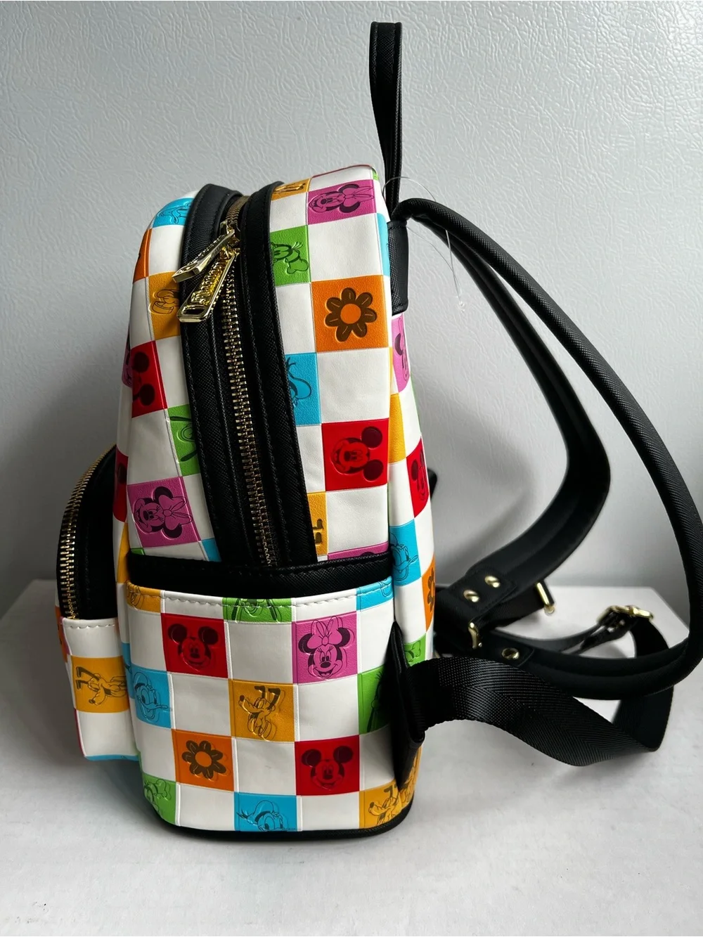 Disney x Loungefly Multicolor Checkerboard Mini Backpack